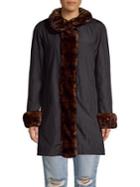 Gallery Faux Fur Long-sleeve Coat