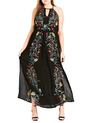 City Chic Plus Secret Vine Maxi Dress