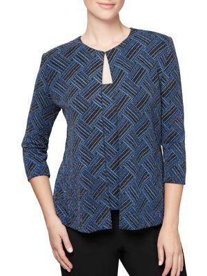 Alex Evenings Plus Two-piece Printed Jacket And Camisole Set
