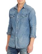 Polo Big And Tall Denim Western Classic-fit Cotton Shirt