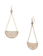 Kensie Lace Crescent Goldtone Earrings