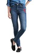 Levi's Premium 721 High Rise Floral-embroidered Skinny Jeans