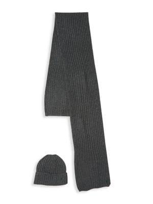 Polo Ralph Lauren Classic Ribbed-knit Scarf And Hat Set