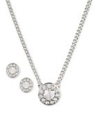 Givenchy Pave Pendant Necklace And Stud Earrings Set
