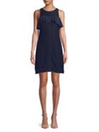 Ellen Tracy Flounce Yoke Sleeveless Dress