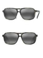 Maui Jim 57mm Little Maks Matte Smoke Grey Rectangular Sunglasses