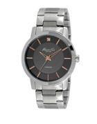 Kenneth Cole Mens Stainless Steel Bracelet Watch With Diamond Embellishment