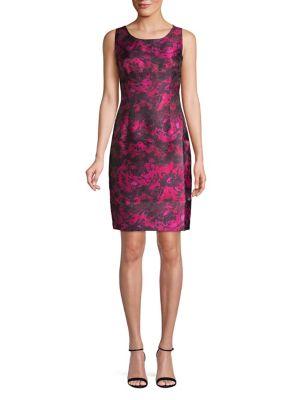 Nipon Boutique Jewel Neck Printed Sheath Dress