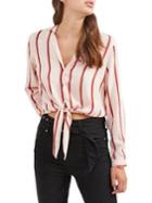 Miss Selfridge Striped Tie-front Button-down Shirt