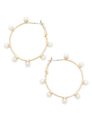 Design Lab Pearl Hoop Earrings