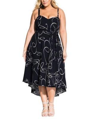 City Chic Plus Swirl A-line Dress