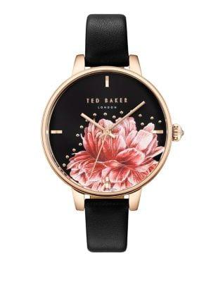 Ted Baker London Kate Stainless Steel And Leather-strap Watch