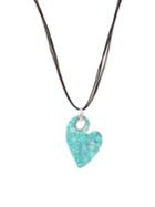 Lord Taylor Santa Fe Crystal And Turquoise Heart Pendant Necklace