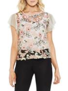 Vince Camuto Zen Bloom Floral-embroidered Blouse