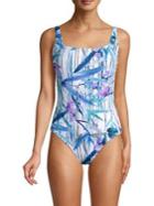 Profile By Gottex Exotic Paradise Ribbed One-piece Swimsuit
