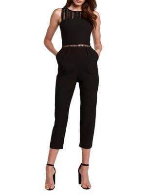 Bardot Lace-trimmed Sleeveless Jumpsuit