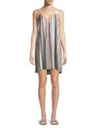 1.state Striped Intverted Pleat Dress