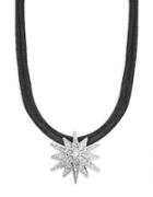 Kenneth Jay Lane Double-cord Crystal Pave Star Pendant Necklace