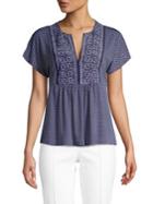 Michael Michael Kors Petite Geometric Border Print Tee