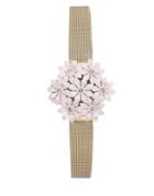 Anne Klein Stainless Steel Floral Bracelet Watch