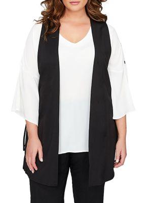 Addition Elle Michel Studio Plus Lace-up Sleeveless Vest
