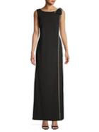 Karl Lagerfeld Paris Bow Shoulder Overlay Gown