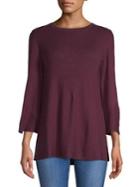 Lord & Taylor Split Three-quarter Sleeve Top