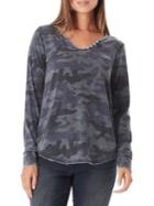 William Rast Camo-print Henley Top