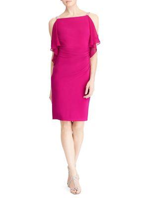 Lauren Ralph Lauren Georgette-panel Jersey Dress