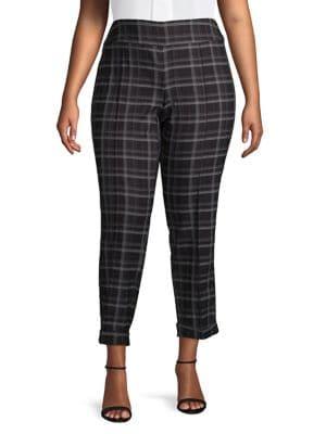 Lord & Taylor Plus Plaid Cigarette Pants