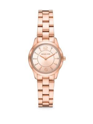 Michael Kors Runway Crystal Marker Rose Goldtone Stainless Steel Watch
