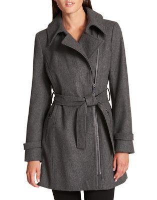 Donna Karan Asymmetrical Zip Coat