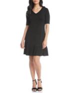 Karen Kane Ruffle-hem V-neck Dress