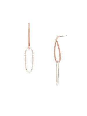 Bcbgeneration Platinum Rose Double Drop Earrings