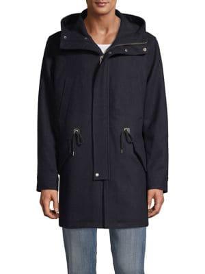 Cole Haan Melton Wool-blend Hooded Anorak