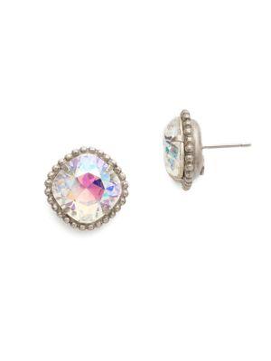 Sorrelli Essentials Cushion-cut Swarovski Crystal Solitaire Stud Earrings