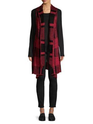 Joseph A Plaid Sharkbite Hem Boucle Vest