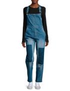 French Connection Colorblocked Denim Overalls