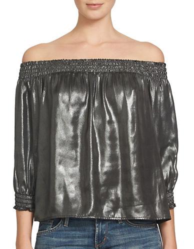 1 State Solid Off-the-shoulder Blouse