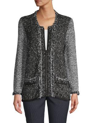 Karl Lagerfeld Paris Textured Cotton-blend Jacket