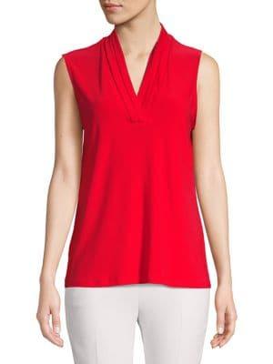 Anne Klein Sleeveless Pleated Collar Blouse