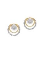 Lord & Taylor Diamond And 14k Yellow Gold Round Echo Stud Earrings