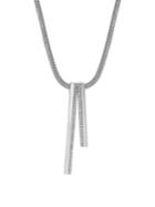 Lord & Taylor Andin Sterling Silver & Diamond Pave Linear Drop Pendant Necklace
