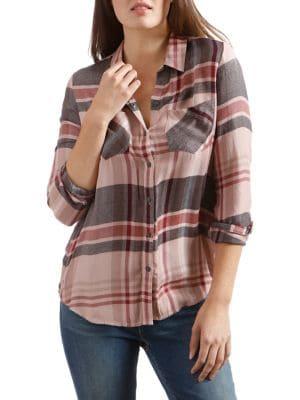 Lucky Brand Plaid Long-sleeve Top