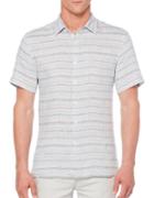 Perry Ellis Space Dyed Striped Linen Shirt