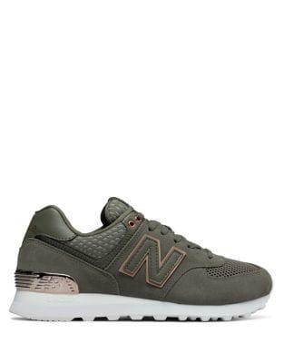 New Balance 574 All Day Rose Suede Sneakers