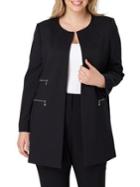 Tahari Arthur S. Levine Plus Zippered Topper Jacket