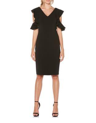 Laundry By Shelli Segal Ruffle Cold Shoulder Dress