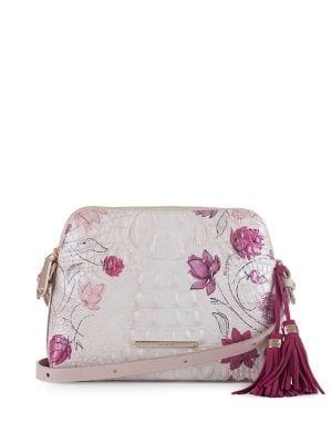 Brahmin Sydney Mini Floral Leather Crossbody Bag