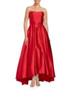 Betsy & Adam Strapless Satin Gown